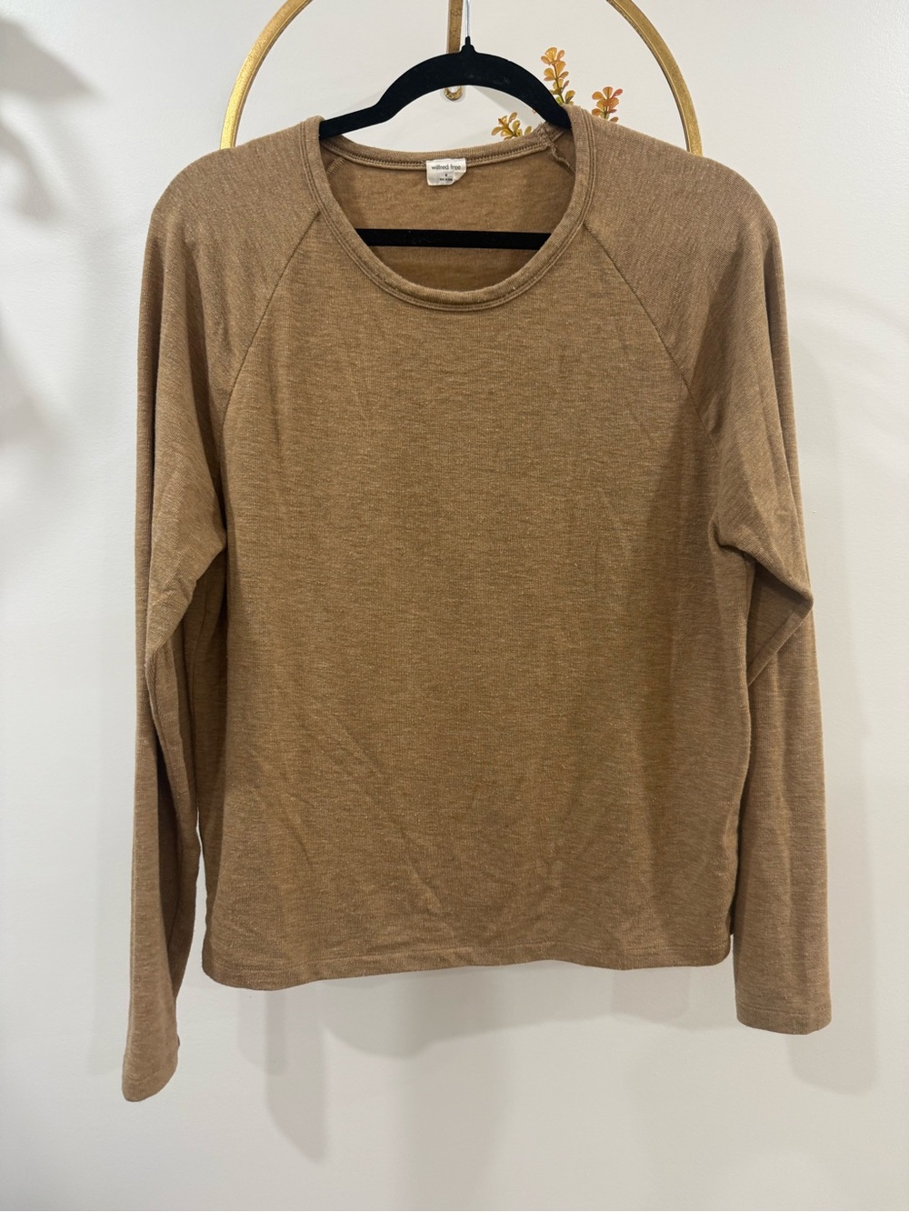 Aritzia Wilfred Crewneck Sweater in Tan Brown